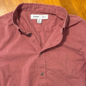 Old Navy Men's Casual Button Down Shirt in Rose